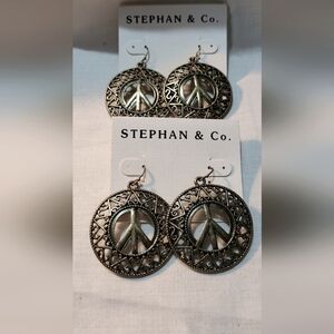 Gold Peace Sign Earrings